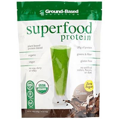 Ground-Based Nutrition Organic Superfood Protein, Rich Chocolate, 14 Serving Bag