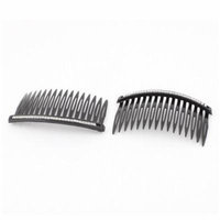 Black Metal Hair DIY Faux Rhinestone Salon Comb Twist Clamp Clip for Women 2 PCS