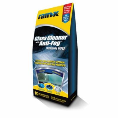 Rain-X Glass Cleaner with Anti-Fog Individual Wipes, 10-Count