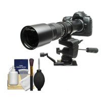 Rokinon 500mm f/8 Telephoto Lens with 2x Teleconverter (=1000mm) for Sony Alpha DSLR SLT-A35, A37, A55, A57, A65, A77 Digital SLR Cameras
