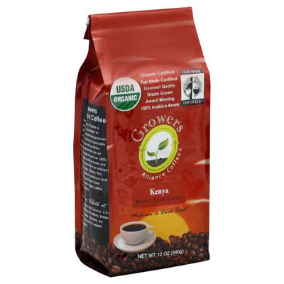 Growers Alliance Coffee Organic Kenya Whole Bean Coffee 12 oz