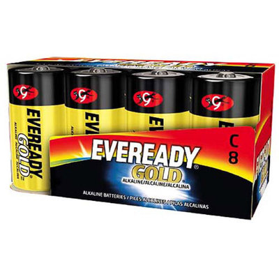 Eveready Gold Alkaline C Batteries, 8-Pack