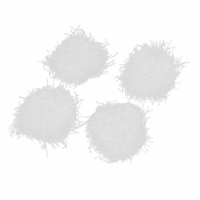 Ladies White Plush Rope Style Hair Tie Decor Ponytail Holder Hairband 4Pieces