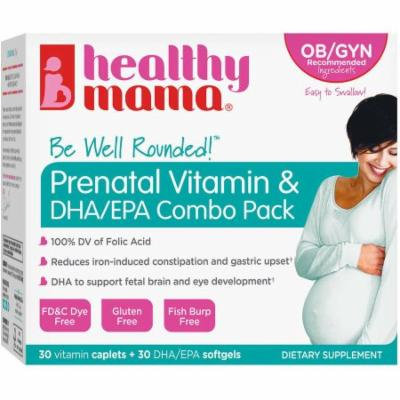 Healthy Mama Be Well Rounded Prenatal Vitamin & DHA/EPA Dietary Supplement Combo Pack, 60 count
