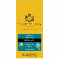 First Colony Organic Green Frog Blend Organic Dark Roast Ground Coffee, 12 oz