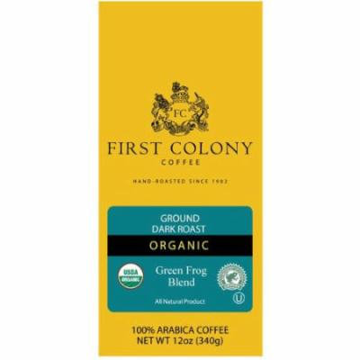First Colony Organic Green Frog Blend Organic Dark Roast Ground Coffee, 12 oz