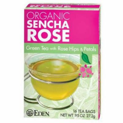 Eden Sencha Rose Green Tea, Organic , 16 Count (Pack of 6)