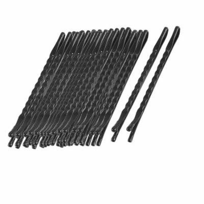 60 Pcs 4cm x 0.2cm Briefness Black Metal Hair Clip Bobby Pin for Lady