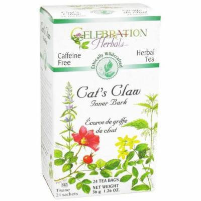 Celebration Herbals Cat’s Claw Inner Bark Herbal Tea, 24 count, 1.26 oz, (Pack of 3)