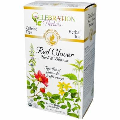 Celebration Herbals Red Clover Herb & Blossom Herbal Tea Bags, 24 count, (Pack of 3)