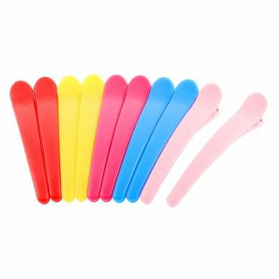 Plastic Alligator Teeth Bows Hair Clips Single Prong Hairclip Multi Colors 10pcs