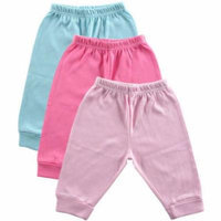 Luvable Friends Newborn Baby Girls Pants 3-Pack