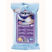 Pre-Moistened no rinse Aqua Sensitive Wash Gloves, 2 count