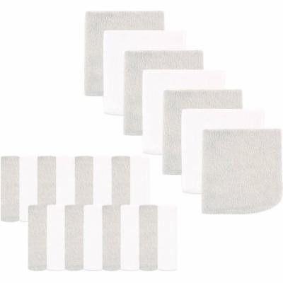Luvable Friends Washcloth, 24pk, Neutral Gray