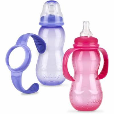Nuby 2pk 3-Stage Grow with Me Nurser Girl with Pink and Purple Nurser, BPA-Free