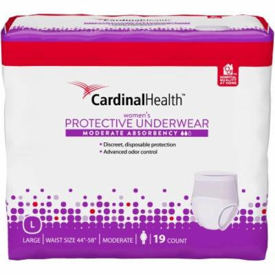 Cardinal Health Moderate Absorbency Women's Protective Underwear, Large, 19 count
