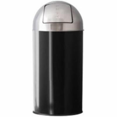 Witt Industries 12RTDT-BKS Removable Dome Top Waste Receptacle With Push Door - 12 Gallon
