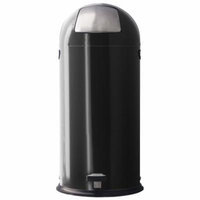 Witt Industries 13DTP-BK 13. 5 Gallon Dome Step-On Trash Receptacle - Black