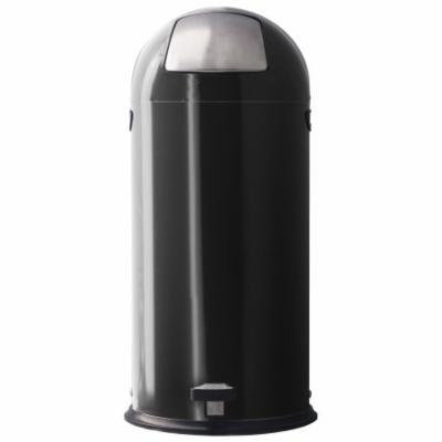 Witt Industries 13DTP-BK 13. 5 Gallon Dome Step-On Trash Receptacle - Black