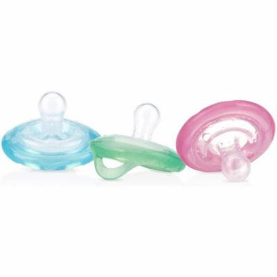 Nuby 6-Piece Silicone Oscillating Cherry Pacifer 0+ Months Girl with Pink, Aqua and Green Pacis