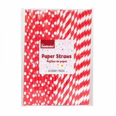 Ravishing Red Paper Straws, 24-Count
