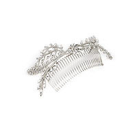 Jennifer Behr Laurel Crystal Wire Comb - Silver