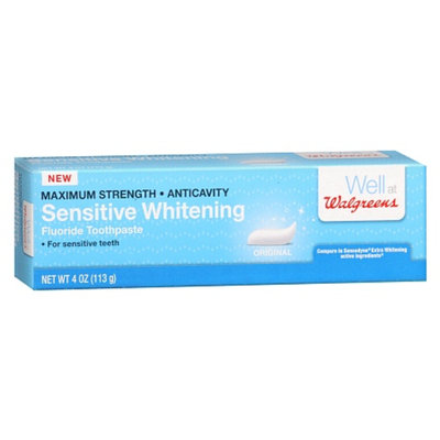 Walgreens Sensitive Whitening Fluoride Toothpaste, 4oz, 4 oz