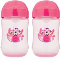 Dr. Brown's Soft-Spout Cup Pink Monster, BPA-Free, 9 oz, 2-pack Pink (Stage 2, 9 Months and Up)