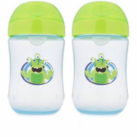 Dr. Brown's Soft-Spout Cup Blue Monster, BPA-Free, 9 oz, 2-pack Blue (Stage 2, 9 Months and Up)