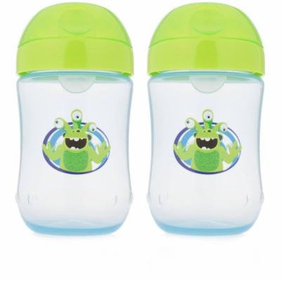Dr. Brown's Soft-Spout Cup Blue Monster, BPA-Free, 9 oz, 2-pack Blue (Stage 2, 9 Months and Up)