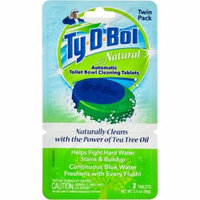 Ty-D-Bol Natural Automatic Toilet Bowl Cleaning Tablets, 2 count, 3.4 oz, (Pack of 6)