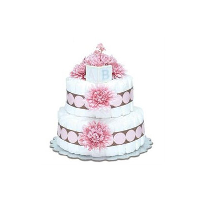 Bloomers Baby Diaper Cake Modern Pink Mums 2-Tier