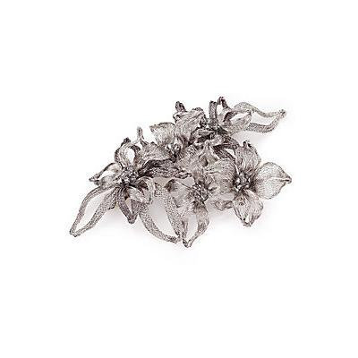 Colette Malouf Jasmine Mesh Barrette - Silver