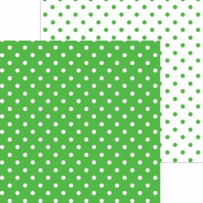 Doodlebug Petite Swiss Dot Cardstock 12 Inch X 12 Inch-Grasshopper