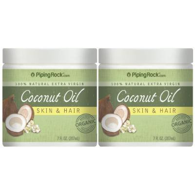 Coconut Oil 100% Natural for Skin & Hair 2 Jars x 7 oz (207 mL)