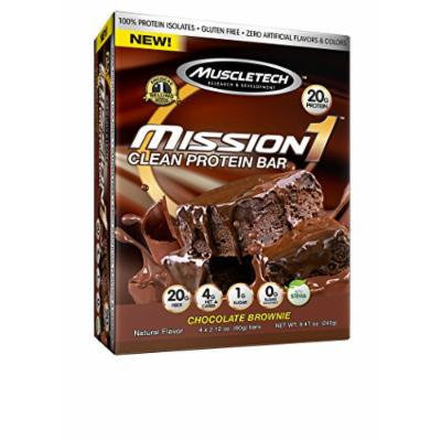 MuscleTech Mission1 Clean Protein Bar, High Protein, Low Fat, Delicious, Chocolate Brownie, 4 count
