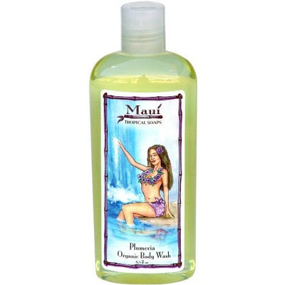Maui Tropical Soaps Hair and Body Wash Plumeria, 8.5-Ounce