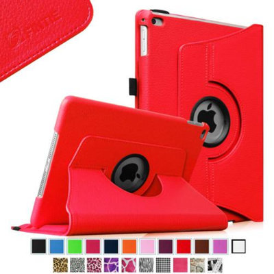 Fintie iPad Air 2 Case - 360 Degree Rotating Stand Case with Smart Cover Auto Sleep / Wake Feature, Red