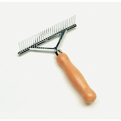 Safari Grooming Rake for Dogs, Wood Handle