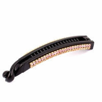 Plastic Rhinestone Detail Banana Hair Clip Claw Hairclip Clamp Pink Yellow