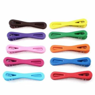 Ladies Hairstyle Metal Flat Alligator Hair Clip Barrette Assorted Color 10pcs