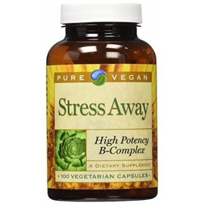 Pure Advantage Vegan Stress Away High Potency B-Complex Veggie Capsules, 100 Count