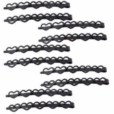 Lady Metal Heart Shape Bobby Pins Hair Clips Hairpin Black 10PCS