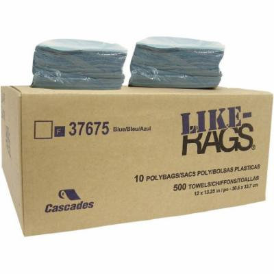 Cascades Like-Rags Spunlace Cloth Replacement Towels, Blue, 50 count, (Pack of 10)