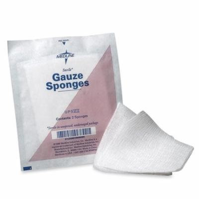 Medline Gauze Sponges, Nonsterile 2''x2'', 8 Ply, 200/PK, White (Set of 3)