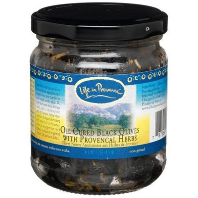 Life In Provence Oil Cured Black Olives with Provencal Herbs, 4.5-Ounce Glass Jars (Pack of 4)