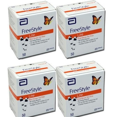 FreeStyle Lite Test Strips 200Ct. Nfrs Bundle Deal Savings (4 boxes of 50Ct = 200Ct Total)
