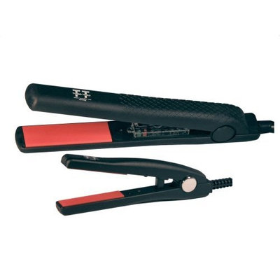 Turbo Tools TT100 Ceramic Tourmaline Nano Technonlogy Flat Iron with Bonus Detailer and Heat Resistant Glove, 1
