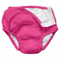 Iplay Baby Girl Pool Approved Absorbent Cloth Reusable Swim Diaper Bathing Suit Solid Swimsuit Hot Pink 18 Months