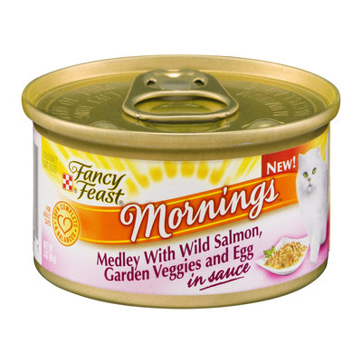 Fancy Feast® Mornings Medley With Wild Salmon, Garden Veggies And Egg In Sauce